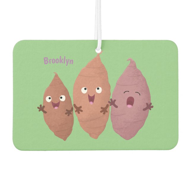 Cute singing sweet potatoes cartoon vegetables  car air freshener (Front)