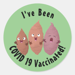 Cute singing sweet potatoes cartoon vegetables classic round sticker