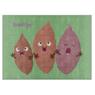 Cute singing sweet potatoes cartoon vegetables cutting board