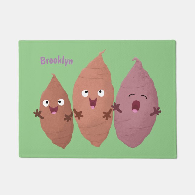 Cute singing sweet potatoes cartoon vegetables doormat (Front)