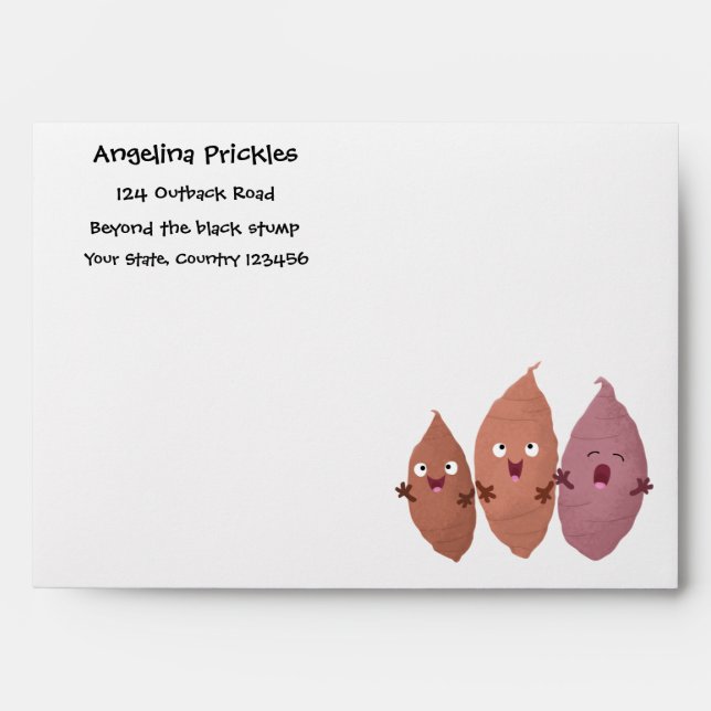 Cute singing sweet potatoes cartoon vegetables envelope (Front)