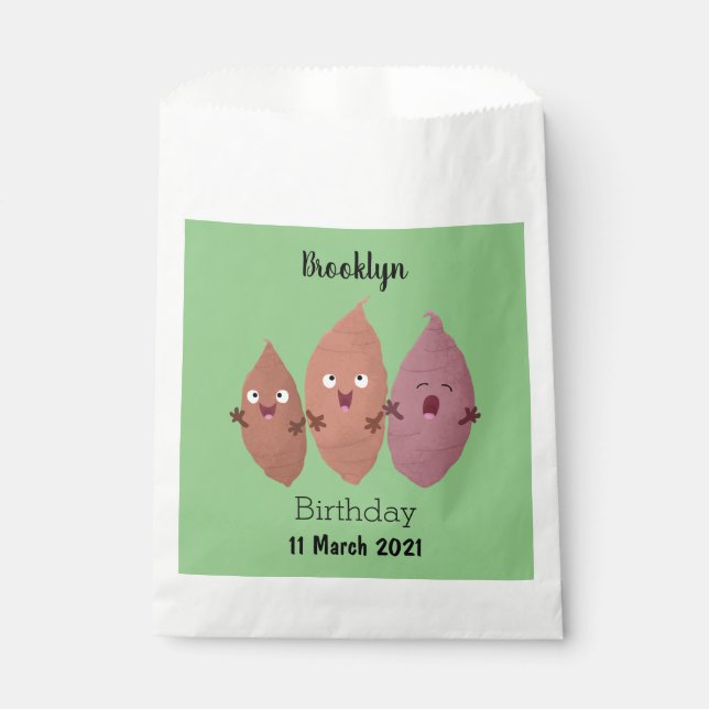 Cute singing sweet potatoes cartoon vegetables  favour bags (Front)