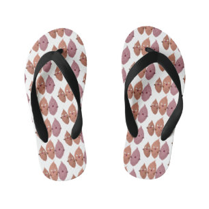 Cute singing sweet potatoes cartoon vegetables kid's flip flops