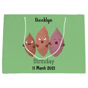 Cute singing sweet potatoes cartoon vegetables large gift bag