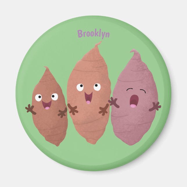 Cute singing sweet potatoes cartoon vegetables magnet (Front)