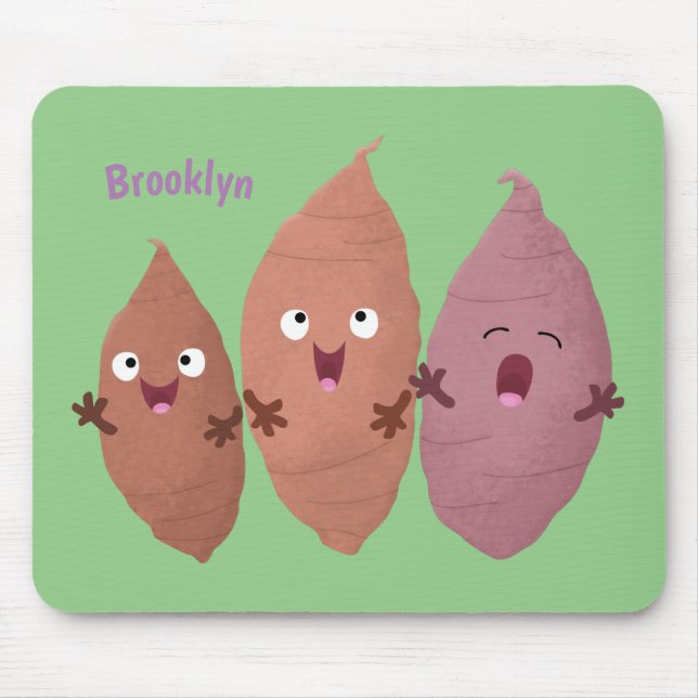 Cute singing sweet potatoes cartoon vegetables  mouse mat (Front)