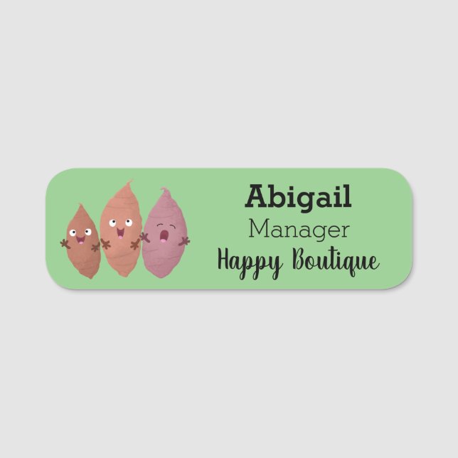 Cute singing sweet potatoes cartoon vegetables name tag (Front)