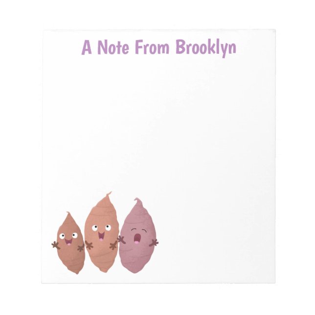 Cute singing sweet potatoes cartoon vegetables notepad (Front)