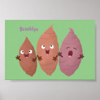 Cute singing sweet potatoes cartoon vegetables