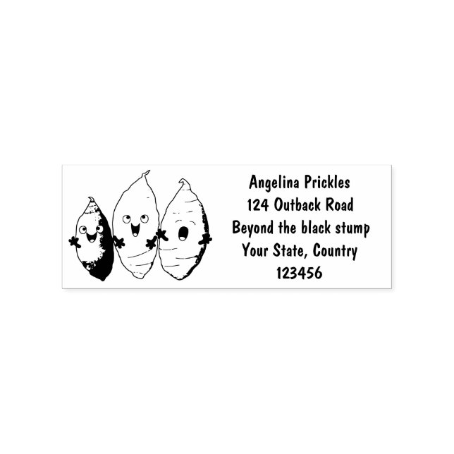 Cute singing sweet potatoes cartoon vegetables rubber stamp (Imprint)