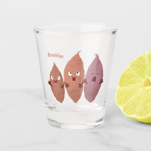 Cute singing sweet potatoes cartoon vegetables shot glass