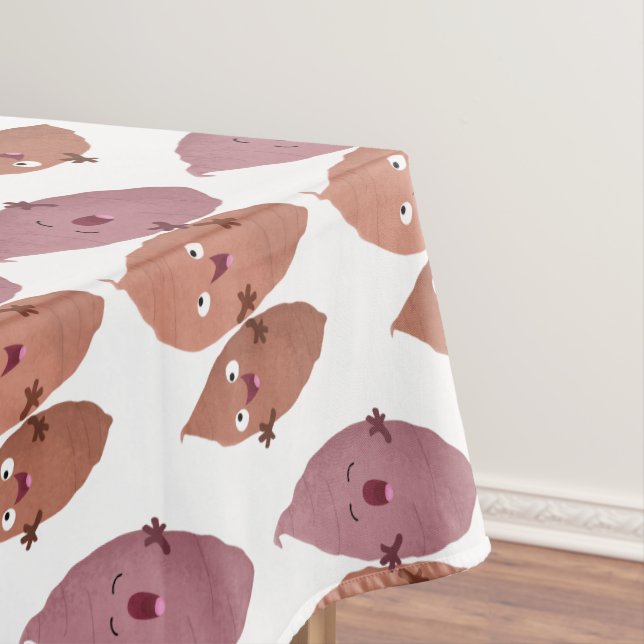 Cute singing sweet potatoes cartoon vegetables tablecloth (In Situ)