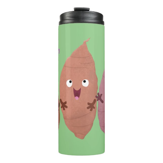 Cute singing sweet potatoes cartoon vegetables thermal tumbler (Front)