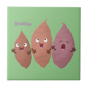 Cute singing sweet potatoes cartoon vegetables tile