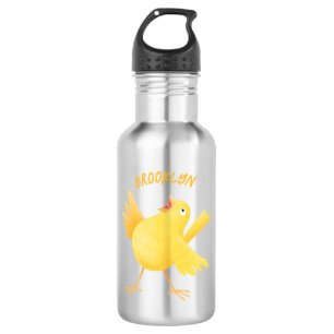 Cute singing yellow canary bird cartoon  532 ml water bottle
