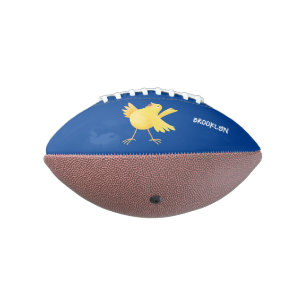 Cute singing yellow canary bird cartoon american football