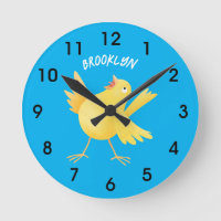 Cute singing yellow canary bird cartoon