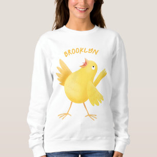 Cute singing yellow canary bird cartoon sweatshirt