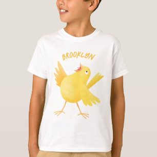 Cute singing yellow canary bird cartoon T-Shirt