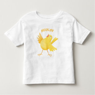 Cute singing yellow canary bird cartoon toddler T-Shirt