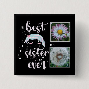 Cute Sister Photo Template 15 Cm Square Badge