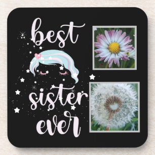 Cute Sister Photo Template Coaster