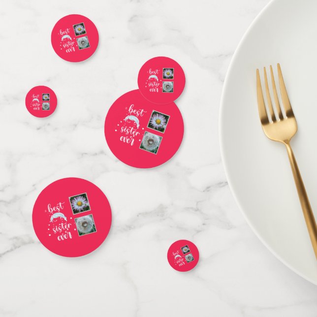 Cute Sister Photo Template Confetti (Group)