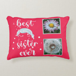 Cute Sister Photo Template Decorative Cushion