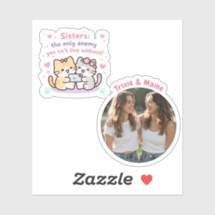 Cute Sisters Simple Modern Quotes Photo Name