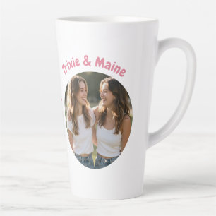 Cute Sisters Simple Modern Quotes Photo Name Latte Mug