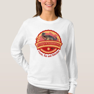 Cute Sistersaurus Dino Girl Sister Fun Design T-Shirt