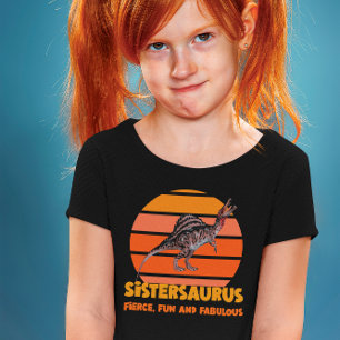 Cute Sistersaurus Dino Girl Sister Fun Design Tri-Blend Shirt