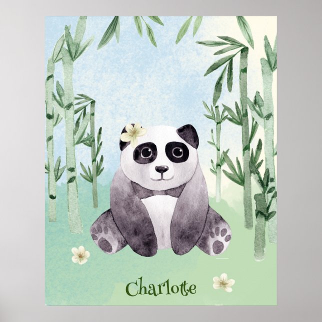 Cute Sitting Panda Poster (Front)