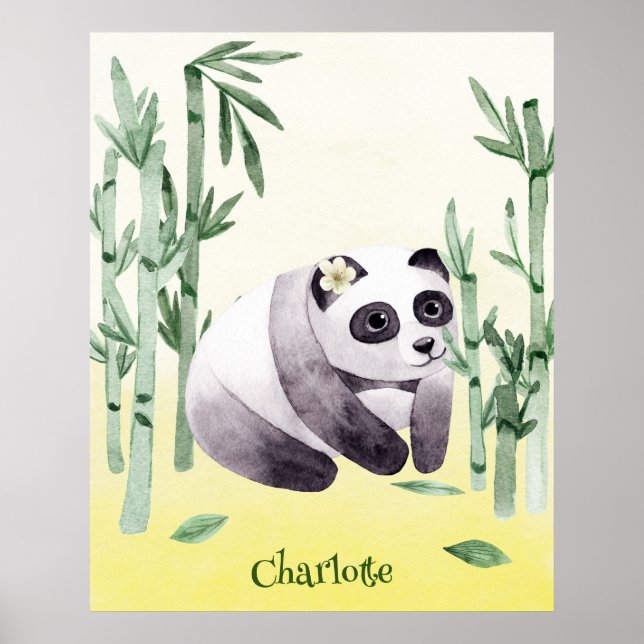 Cute Sitting Panda Poster (Front)