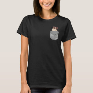 Cute Sitting Ragdoll Cat In Pocket T-Shirt