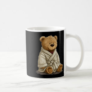 Cute Sitting Teddy Bear in Bathrope Costume Coffee Mug