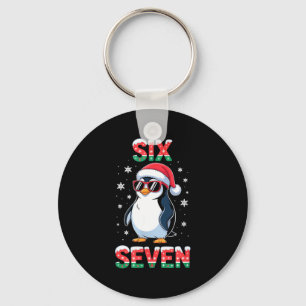 Cute Six Seven 67 Penguin Kids Christmas Holiday  Key Ring