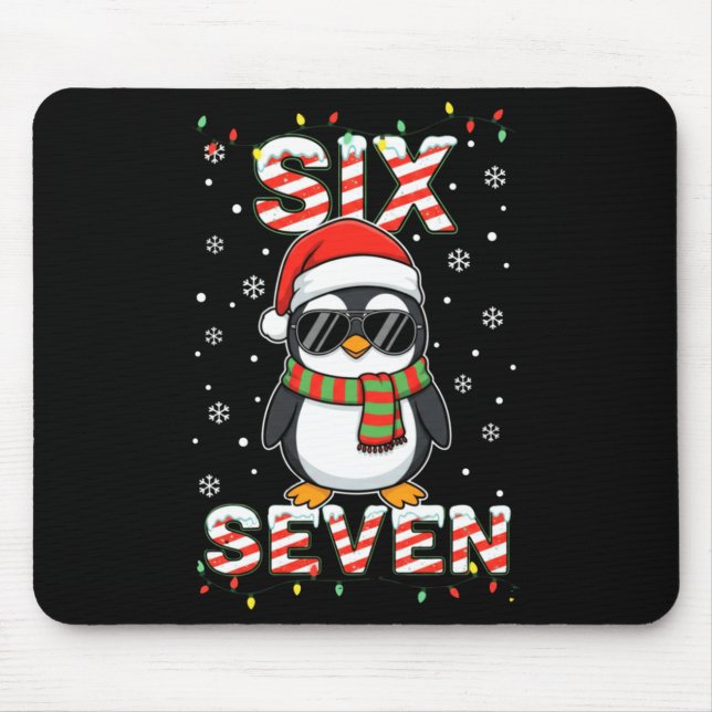 Cute Six Seven 67 Penguin Kids Christmas Holiday L Mouse Mat (Front)