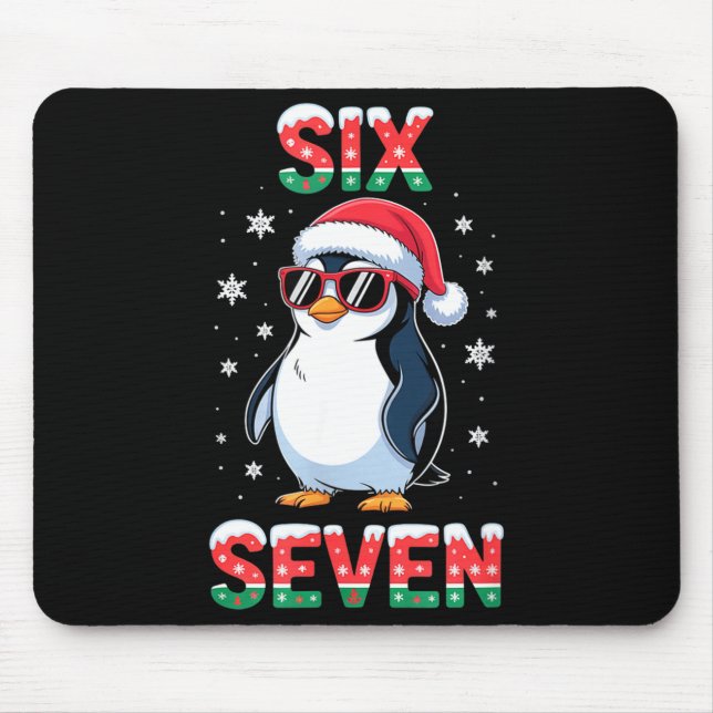 Cute Six Seven 67 Penguin Kids Christmas Holiday  Mouse Mat (Front)