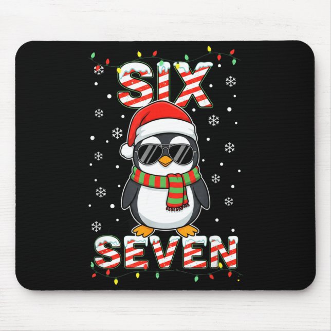 Cute Six Seven 67 Penguin Kids Christmas Holiday  Mouse Mat (Front)