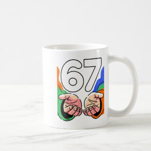 Cute Six Seven 6 7 Meme Gen Alpha Slang 6 7 Hands  Coffee Mug