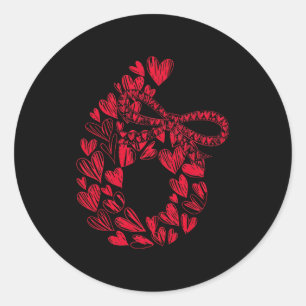 Cute Six Seven Love 67 Hearts Couple Number 6 Comf Classic Round Sticker