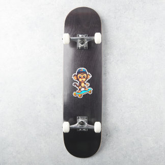 Cute Skateboarding Monkey Sticker