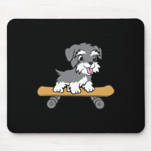 Cute Skateboarding Schnauzer Dog Miniature Schnauz Mouse Mat
