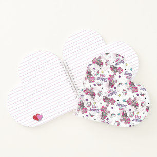 Cute Skater Girl Unicorn Roller Skate Pattern Notebook