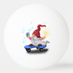 Cute Skater Gnome Christmas Ping Pong Ball