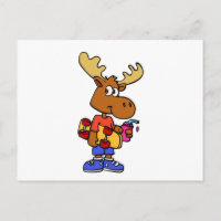 Cute Skater moose | choose background colour