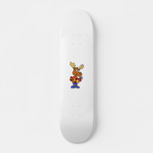 Cute Skater moose choose background colour Skateboard