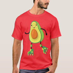 Cute Skating Avocado Rollerskates Guac Guacamole T-Shirt