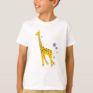 Cute Skating Giraffe Kids T-Shirt